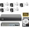 DAHUA KIT videosorveglianza analogico Dahua DVR XVR 8 canali 4K 5 telecamere dual ligh