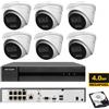 HIKVISION KIT videosorveglianza ip POE Hikvision Nvr 8 canali 4K 6 telecamere 4 MP Smart H