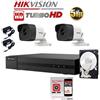 HIKVISION KIT VIDEOSORVEGLIANZA HIKVISION DVR 4 CANALI 3K TELECAMERE BULLET 5 MPX HD 500GB
