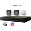 HIKVISION Kit videosorveglianza IP Hikvision Nvr POE 4 Canali 2 telecamere bullet 2mpx 500