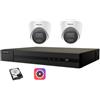 HIKVISION Kit videosorveglianza IP Hikvision Nvr POE 4 Canali 2 telecamere dome 2mpx 500GB