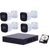 Uniarch Kit videosorveglianza IP POE NVR 4 canali Poe 4 telecamere ip 2 megapixel ir 30