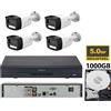 DAHUA KIT videosorveglianza analogico Dahua DVR 4 canali 4K 4 telecamere fullcolor 5 M