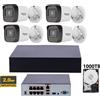HIKVISION KIT VIDEOSORVEGLIANZA HIKVISION IP POE NVR 8 CANALI 4 TELECAMERE BULLET 2MP HDD
