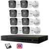 HIKVISION Kit Videosorveglianza Hikvision NVR poe 8 Canali telecamere bullet 2 megapixel 5