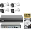 DAHUA KIT videosorveglianza analogico Dahua DVR XVR 4 canali 4K 4 telecamere dual ligh
