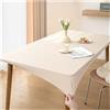 ADTEMP Copritavolo da Tavolo in Ecopelle, Tovaglia Rettangolare Impermeabile Antimacchia Antiscivolo, Tovaglia Pelle con Fascia Elastica, Tappetino per Protezione Tavolo, (90x140cm,White)