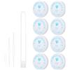 FHISKUNYU Set Filo Elastico per Braccialetti, 8 Rotoli (1mm*2, 0.8mm*3, 0.6mm*2, 0.4mm*1) con 3 Aghi per Perline e Tubetto, Materiale TPU Resistente all'Olio, Acqua, Freddo e Muffe