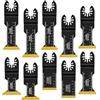 LoyalaEU Loyala 10Pezzi Titanio Lame Utensile Multifunzione Accessori per Utensili Oscillanti Lame Multifunzione Compatibili con DeW Makita Rockwell Bosch Milwaukee (10pz, di cui 3 Extra-lungo)