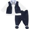 Chicco Coprifasce E Ghettina In Ciniglia, Pigiamino per bambino e neonato Bimbo 0-24, Blu (2), 3 mesi