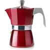 IBILI Moka express Evva Red, 3 tazze, 150 ml, alluminio fuso, adatta per l'induzione