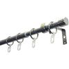 Gardinia Set con Bastone per Tende e Accessori, cap, 1 Binario Ø 19/16 mm, Estensibile da Entrambi i Lati, Effetto Acciaio Inox, 120-190 cm