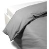 Caleffi 1003576 Percalle Sacco Completo Copripiumino per Matrimoniale Letto, Grigio