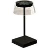 Konstsmide Lampada da tavolo di design Scilla, colore nero, per interni ed esterni, lampada da tavolo USB, alluminio/vetro, 2 colori di luce, durata della batteria fino a 20 ore, 7816-750, 10 cm