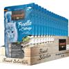 LEONARDO 16 x 85 g Leonardo Finest Alimento Cibo Umido per Gatti Adulti Ricetta Senza Cereali e Zucchero con Trota Erba Gatta e Olio di Salmone