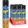 Raid Mosche e Zanzare Plus Spray, Insetticida per Mosche e Zanzare, 1 Confezione da 12 unità 400 ml, Azione Rapida, Fragranza Fiori d'Arancio