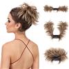 SARLA Fermaglio per chignon con pettine laterale, capelli sintetici, da donna, corto, ricurvo, versatile, regolabile, facile da usare (da castano a biondo cenere)