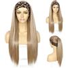 Sapphirewigs Fascia Parrucca Capelli Diritti Delle Signore Bionde Sintetica Fascia Parrucche Usura Quotidiana Resistente al calore 26