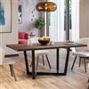DEGHI Tavolo da pranzo 200x100 cm top effetto rovere deciso 38 mm e gambe in metallo nero - Sedric