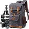YUHAN Borsa fotografica borsa tela, zaino per fotocamera reflex borsa DSLR grande borsa da viaggio anti-shock impermeabile per fotocamera professionale organizzatore di lenti per fotocamera Grigio