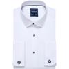 Gollnwe Camicia da Uomo con Polsini Francesi Slim Fit, Camicia Elegante a Manica Lunga in Tessuto Elasticizzato, Camicia Formale da Business, bianco, M