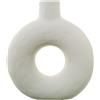DRW Vaso da Tavolo con Foro in Ceramica Tono Crema, Medidas: 28x9x30cm