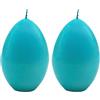 Dekohelden24 Set di 2 XL di Alta qualità, Decorative Cera Azzurro, Contenuto della Confezione: 2 Candele a Forma di Uovo, Lunghezza x Larghezza x Altezza: 6 x 6 x 9 cm, 9 cm
