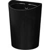 Relaxdays Cestino Gettacarte in Legno, Pattumiera Rotonda con Anello Sacchetto Rifiuti, Cesto 9 L, HxD 30x23 cm, Nero