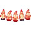 Konstsmide Set di 5 Babbo Natale a LED in acrilico, 40 diodi a luce bianca calda, 24 V, esterno (IP44), cavo bianco, 6240-103