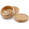 H&h cestello 2 livelli orientale cottura vapore in bamboo cm14,5