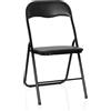HJH Office sedia pieghevole imbottita TUDELA BASIC sedia visitatore pieghevole, portata fino a 120kg, nero