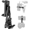 NEEWER Supporto per telefono in metallo con morsetto NATO Cold Shoe Compatibile con DJI RS5 RS4 RS3 Pro RS2 RSC2 Gimbal, Supporto inclinabile a 180° Compatibile con iPhone 15 Pro Camera Cage, GA010