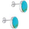 Tuscany Silver Orecchini a lobo ovali 6 x 10 mm con turchese in argento sterling per donna