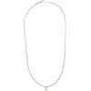 Breil, Collezione Hazard, Collana da Uomo in Acciaio Lucido, Pendente con Perla Naturale di Acqua Dolce, Chiusura a Moschettone, Lunghezza Regolabile fino a 57 cm