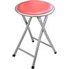 DRW Sgabello pieghevole in metallo e sedile in PVC imbottito con chiusura di sicurezza in rosso 30 x 45 cm