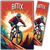 Afie 69-1028 - Biglietto per bicicletta, BMX e mountain bike, sport estremo Xtrem, con segnalibro/righello da 15 cm in carta e busta bianca, formato 12 x 17,5 cm, regalo di compleanno o festa, prodotto in