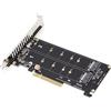 Dilwe Dual M.2 NVMe SSD a PCIE Scheda Adattatore X8 M Key Convertitore Disco Rigido La Scheda di Espansione del Lettore Supporta la Funzione PCIE Split Modalità PCIE X4X4X4 o 4X4