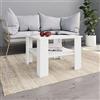 YITHOPI Tavolino da Salotto,tavolo quadrato tavolino camera da letto Tavoli di stoccaggio Adatto per caffetterie, soggiorni, camere da letto o uffici Bianco 60x60x42 cm in Legno Multistrato
