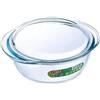 Pyrex Casseruola rotonda da 2,1 litri, trasparente, con coperchio, lavabile in lavastoviglie, adatta al forno fino a 300 °C, CZ083