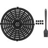 Buachois Griglia di Ricambio per Friggitrice Ad Aria,Vassoio per Parti di Ricambio per Friggitrice con Paraurti in Gomma e Spazzola per Olio al Silicone,Padella Rotonda Antiaderente(22cm)