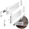 GTV - Sistema di cassetti AXIS PRO | Cassetto con lati in vetro | Cassetto | Sistema cassetto | Altezza: 167 mm Lunghezza: 350 mm | Bianco con vetro lattiginoso