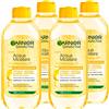 Garnier 4x Garnier SkinActive Acqua Micellare Ipoallergenica Struccante e Detergente Senza Risciacquo con Vitamina C - 4 Flaconi da 400ml oguno