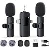 GKEAPZA Microfono wireless Lavalier per cellulare/iPhone/computer, wireless USB C microfono a spina per registrazioni video, Vlog, TikTok, YouTube, cancellazione del rumore, Plug-Play Clip on