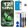 EFAITHLIFE per iPhone 12/12 PRO Sostituzione dello Schermo LCD 6,1 Pollici Gruppo digitalizzatore del Display Schermo tattile,con Strumento di Riparazione del Gruppo Telaio