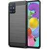 Generico LFstore-IT COVER CARBON LOOK compatibile con SAMSUNG GALAXY A51 - CUSTODIA SILICONE NERO