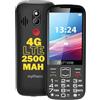 MP myPhone myPhone Halo 4 LTE telefono a pulsante per anziani, doppia SIM, grandi pulsanti e display da 3,5 pollici, enorme batteria da 2500 mah fino a 16 giorni con una singola carica + pulsante SOS e torcia