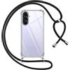 Pnakqil Cover per Samsung Galaxy A36 con Cordino, Trasparente Custodia con Laccio Tracolla Cellulare Girocollo Collana Protettiva per Samsung A36 6.64, Nero