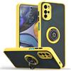 ILING Cover per Motorola Moto G22/Moto E32/Moto E32S, [Protezione Anticaduta di Grado Militare] Traslucida Matte Sensazione di Tocco Ultra Sottile Antiurto Custodia con Anello Supporto (Giallo)