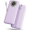 Hosgubo Power Bank 10000mAh, Sottile Powerbank 5V/3A Ricarica Rapida Fast Charging USB C Ingressi e Uscite, Potente Caricatore Portatile con Cavi Integrati, Caricabatterie Portatile per iPhone Samsung ecc