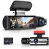 Hodozzy Dash Cam Anteriore Auto, Hodozzy Doppia Fronte e Interno Telecamera Auto Scheda 64G, FHD 1080P 3,16"IPS Schermo Dashcam G-Sensor, Monitor di Parcheggio Registrazione Loop, Visione Notturna